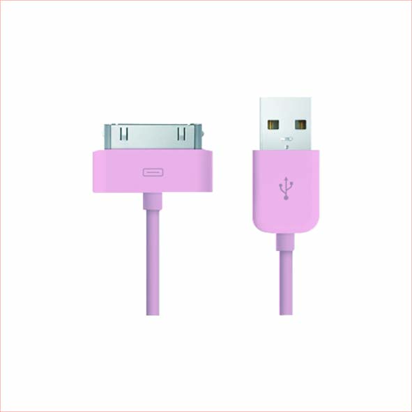 Cable De Carga Y Datos Para  I-phone Color Rosa Tel